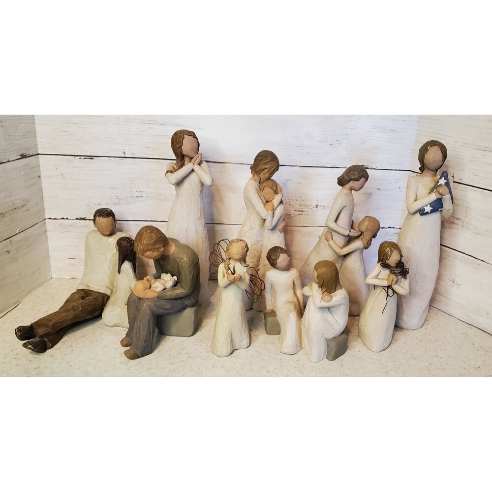 9 Willow Tree Figurines Lot Mother Daughter Angel Friendship Dad Collectibles De